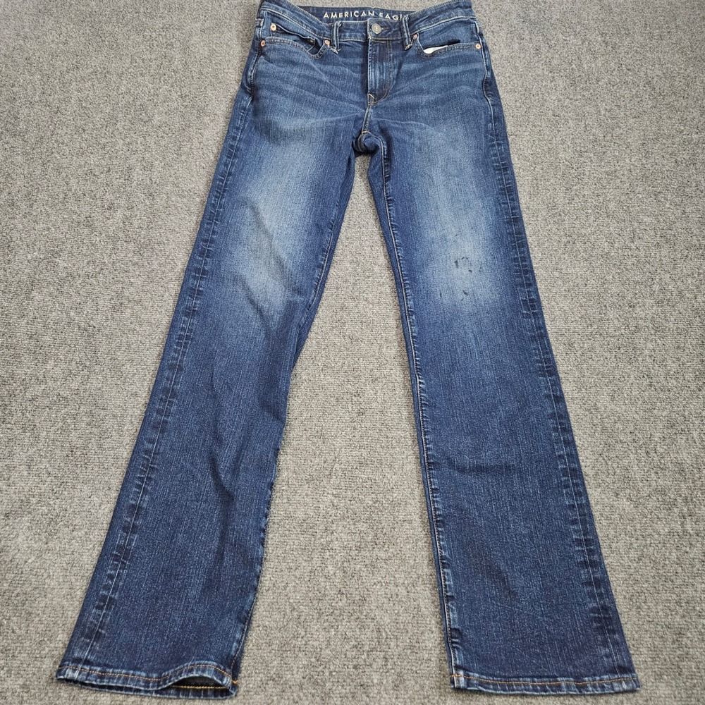 American Eagle Jeansâ Mens 30x36 Original Bootcut Blue Grunge Workwear Everyday